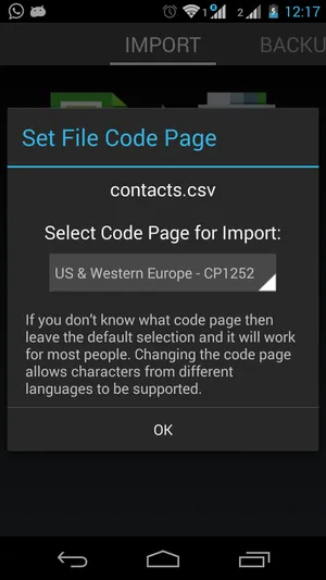 Contacts Import